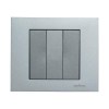 Intrerupator triplu Grano ST Metalic argintiu Ovivo 400-100200-254