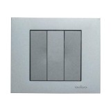 Intrerupator triplu Grano ST Metalic argintiu Ovivo 400-100200-254