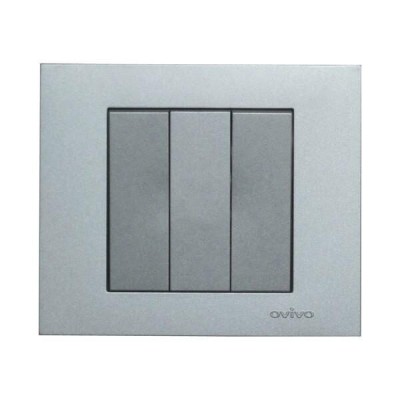Intrerupator triplu Grano ST Metalic argintiu Ovivo 400-100200-254 foto