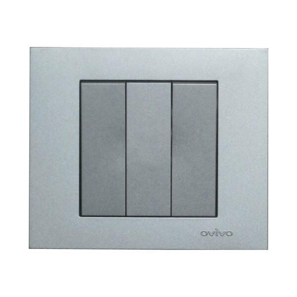 Intrerupator triplu Grano ST Metalic argintiu Ovivo 400-100200-254
