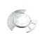 Protectie stropire disc frana spate TESLA MODEL S, 06.2012-, partea dreapta, metal, diametru disc frana : 365 mm, OE : 600643300A; 6006433-00-A,