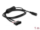 Cablu alimentare DC 5.5x2.1mm la 2 x ventilator 4 pini (2 pini conectati) M-T cu switch ON/OFF 1m, Delock 91355