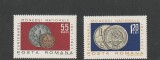 ROMANIA 1967 LP 646 CENTENARUL MONEDEI NATIONALE SERIE MNH
