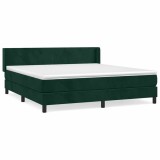 Cumpara ieftin Pat box spring cu saltea, verde inchis, 160x200 cm, catifea