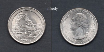 SUA 2014 Quarter, 25 Centi, Arches, Utah, P foto
