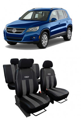 Huse scaune auto piele si textil Volkswagen Tiguan (2007-2011) foto