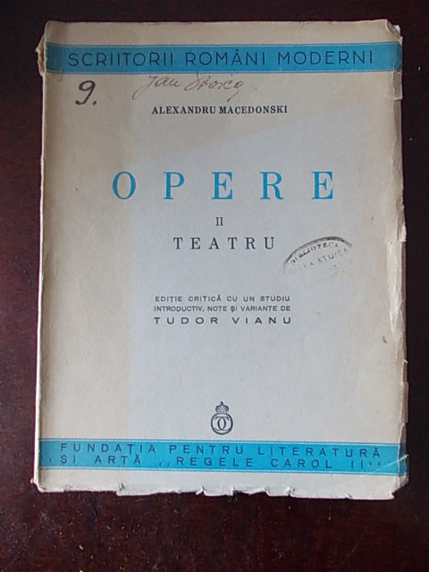 OPERE- II TEATRU-TUDOR VIANU-R6E