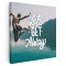 Tablou mesaj motivational pentru relaxare, albastru, maro 1164 Tablou canvas pe panza CU RAMA 30x30 cm