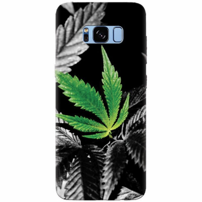 Husa silicon pentru Samsung S8 Plus, Trippy Pot Leaf Green foto