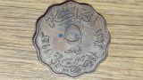 Egipt - moneda de colectie WWII - 5 Milliemes 1943 bronz - Farouk -dantelata, foarte frumoasa !, Africa