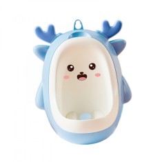 Pisoar pentru Baieti, Cyrax, 0-8 Ani, in Forma de Cerb, Perie Inclusa, Montare pe Perete, Carlig Autoadeziv Inclus, 29.8 x 23.8 cm, Albastru