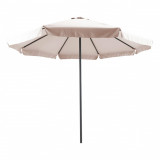 Umbrela pentru gradina/terasa Nagida, Pakoworld, 300x300x240 cm, otel/textil/aluminiu, antracit/bej