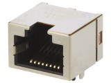 Soclu RJ45 8P8C Aurit pentru PCB THT