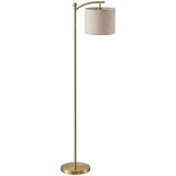 HOMCOM Lampadar LED cu Telecomandă, Lumină Reglabilă &icirc;n 11 Temperaturi de Culoare și 11 Niveluri de Luminozitate, Auriu | Aosom Romania