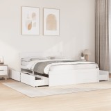 Gossi cadru de pat fara saltea, alb, 160x200 cm, lemn masiv pin