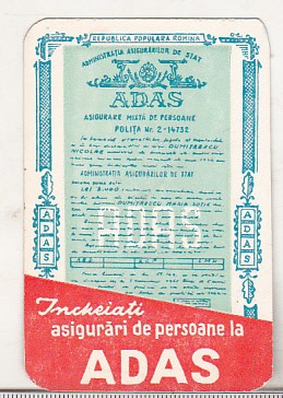 bnk cld Calendar de buzunar 1965 - ADAS foto