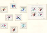 Polonia 1964 Mi 1457/64 + bl 32 MNH - JO Iarna, Innsbruck, Nestampilat