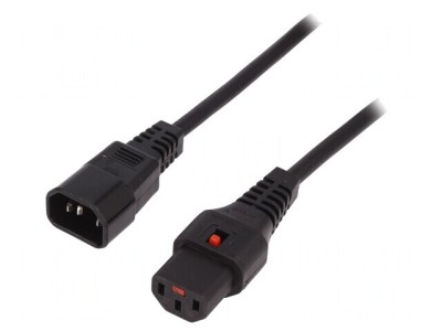 Cablu de Alimentare 2m cu Blocare IEC LOCK C13-C14 foto