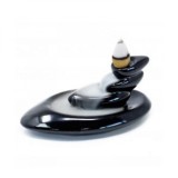 Fantana fum curgator din ceramica neagra pentru conuri parfumate backflow