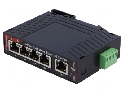Switch Ethernet 5 Porturi 10-30VDC pentru Șină DIN foto