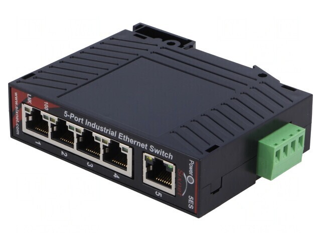 Switch Ethernet 5 Porturi 10-30VDC pentru Șină DIN