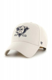 47brand șapcă din amestec de l&acirc;nă NHL Anaheim Ducks MVP culoarea bej, cu imprimeu H-MVPSP25WBP-BN, 47 Brand