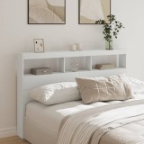 vidaXL Tăblie cu dulap și LED, alb, 160x17x102 cm
