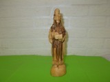 Cumpara ieftin Statueta sculptata manual in LEMN de MASLIN , tema religioasa - SCULPTURA, Religie, Europa