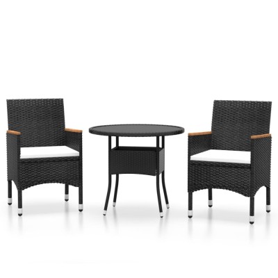 Set mobilier de gradina, 3 piese, poliratan foto