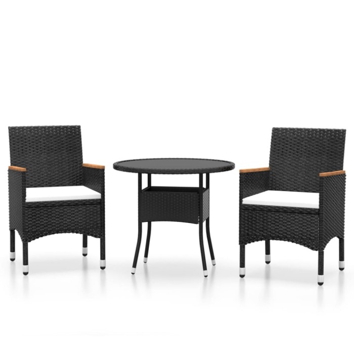 Set mobilier de gradina, 3 piese, poliratan