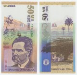 COLUMBIA █ bancnota █ 50000 Pesos █ 2009 █ P-455m █ UNC █ necirculata