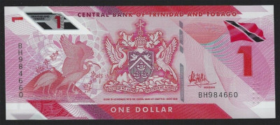 TRINIDAD SI TOBAGO █ bancnota █ 1 Dollar █ 2020 █ POLYMER █ UNC █ necirculata foto