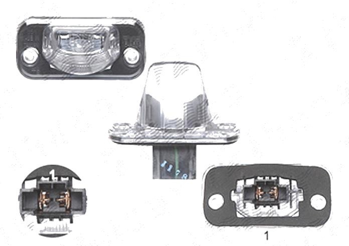 Lampa numar Volkswagen Transporter (T4)/Caravelle/Multivan, 07.1990-03.2003, spate, Stanga = Dreapta, CARAVELLE, FURGON, W5W; cu becuri, TYC