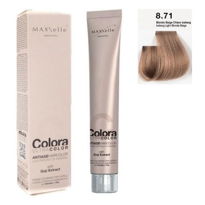 Blond Deschis Bej Rece 8.71 Vopsea Colora MaXXelle cu extract de Goji 100 ML foto