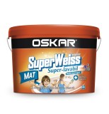 Vopsea superlavabila interior, Oskar Superweiss mat, alb, 2.5 L