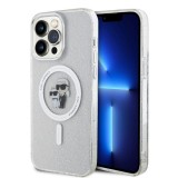 Husa pentru iPhone 15 Pro Max - Karl Lagerfeld Glitter MagSafe (KLHMP15XHGKCNOT) - Transparent Karl&amp;Choupette