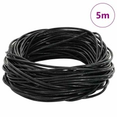 vidaXL Cord din Piele Negru &Oslash;2 mm x 5 m Piele 42021955