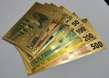 Europa &ndash; Set 7 bancnote EURO &ndash; Gold Collector Edition &ndash; placate decorativ cu aur 24K &ndash; 5/10/20/50/100/200/500 Euro