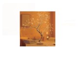 Copac Decorativ Argintiu cu 108 Becuri LED, tip veioza, alimentare usb sau baterii, 12x50cm