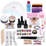 Kit Unghii Gel pentru Manichiura French - Promotie #53 + CADOU Set 4 Pensule