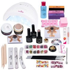 Kit Unghii Gel pentru Manichiura French - Promotie #53 + CADOU Set 4 Pensule