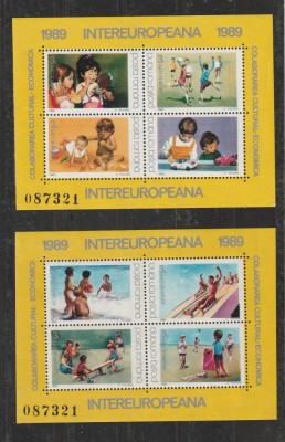 Romania 1989 - #1221 Colaborarea Intereuropeana M/S 2v MNH foto