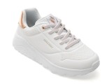 Pantofi sport SKECHERS albi, UNO LITE, din piele ecologica