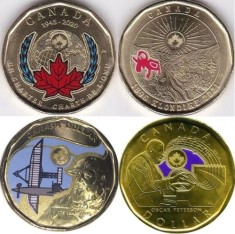 Monede comemorative 4x1 dolar CANADA - color - UNC foto