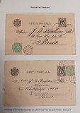 Romania 1892/93 - Carti postale circulate BUCURESTI-PARIS