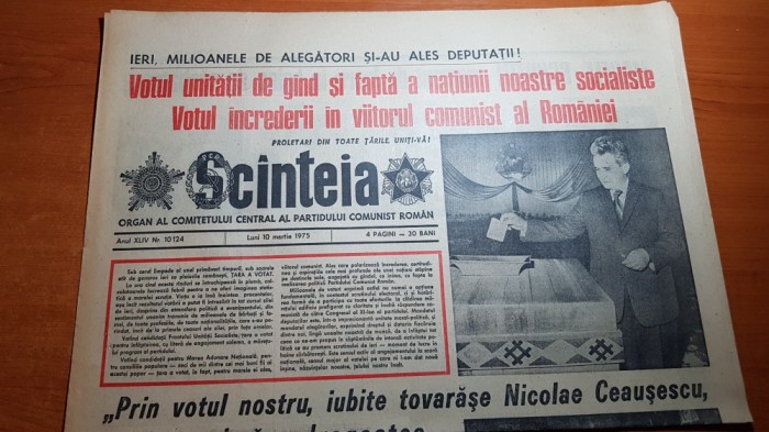 scanteia 10 martie 1975-ceausescu a votat la 23 august
