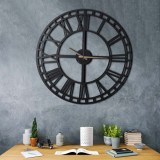 Cumpara ieftin Ceas de perete decorativ din metal WATCH Negru 70x70 cm