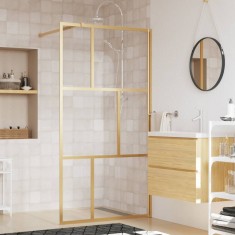 vidaXL Paravan duș walk-in, auriu, 100x195 cm, sticlă ESG transparentă 154957