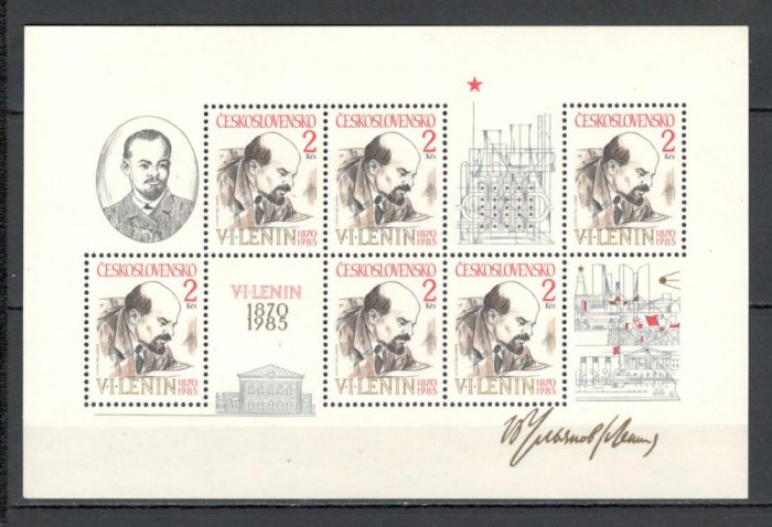Cehoslovacia.1985 115 ani nastere V.I.Lenin-Bl. XC.574
