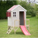 Cumpara ieftin Casuta de gradina cu platforma si tobogan, My Red Cottage House, Wendi Toys